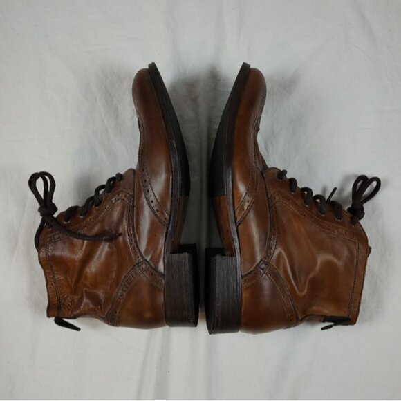 H by Hudson Angus Brown Leather Brogue Lace Up Boots Euro 43 - Picture 8 of 15